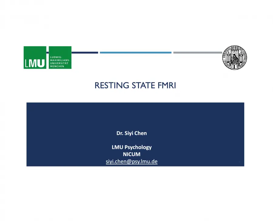 Resting State FMRI